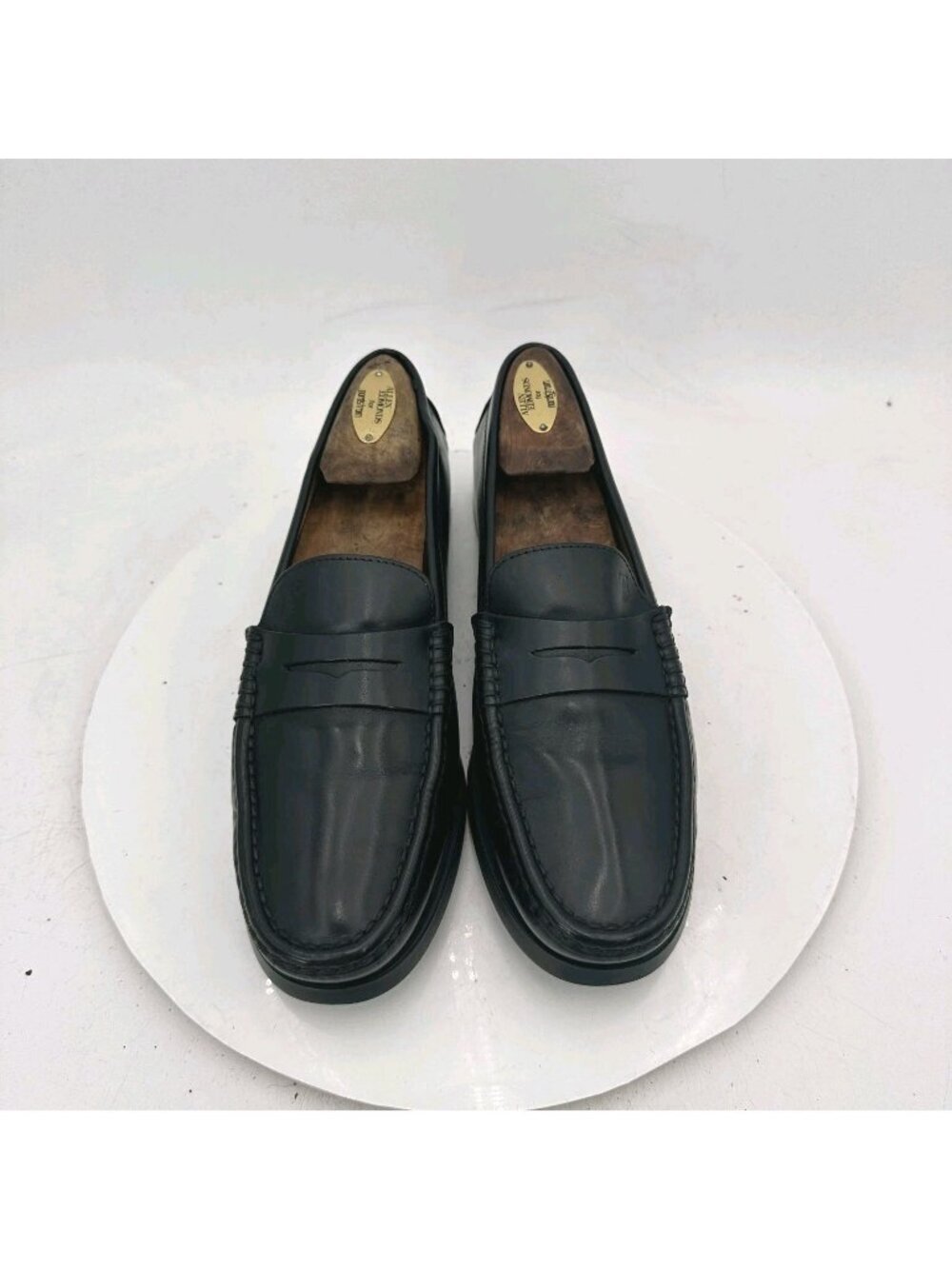 Tod‘s Men Size EU 40 US 7.5 Black Leather Slip On Penny Loafer Dress Shoes